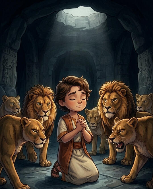 Daniel and the lions Bible